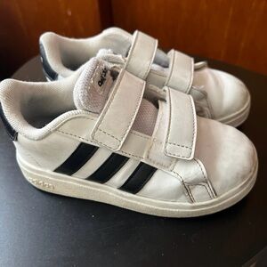 Adidas Kids White and Black Sneakers